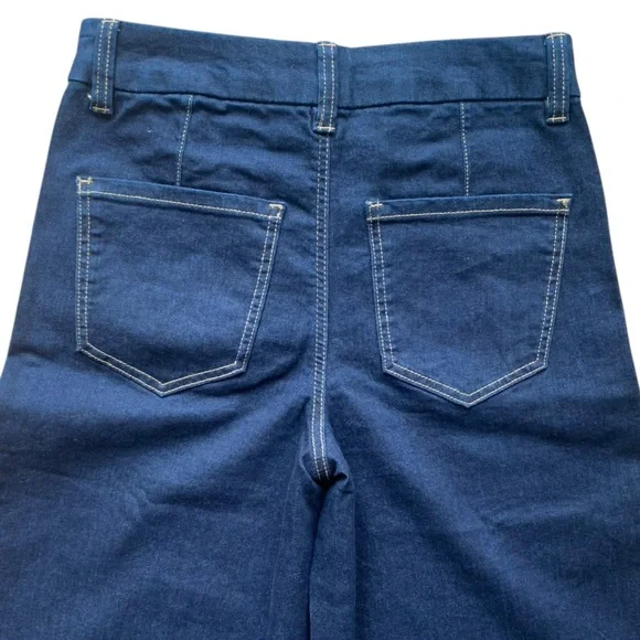 BCBG Generation Wide Leg Jeans Indigo Rinse High Rise Trouser Denim 7/28 NWT - Picture 6 of 7